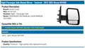 RH MIR OTR RR VIEW FITS SV/SV HIGH ROOF;PWR;HTD;W/O TOW PKG;W/CHROME CAP;NV1500/NV2500/NV3500 1221