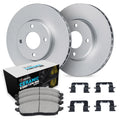 R1 02-08 Mini Cooper Front Carbon Coated Brake Rotor Set w/Euro Ceramic Pads and Hardware