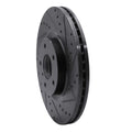 R1 03-23 Infiniti FX35 Front Right Drilled & Slotted Black Brake Rotor
