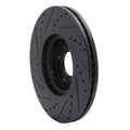 R1 03-23 Infiniti FX35 Front Right Drilled & Slotted Black Brake Rotor