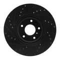 R1 03-23 Infiniti FX35 Front Right Drilled & Slotted Black Brake Rotor