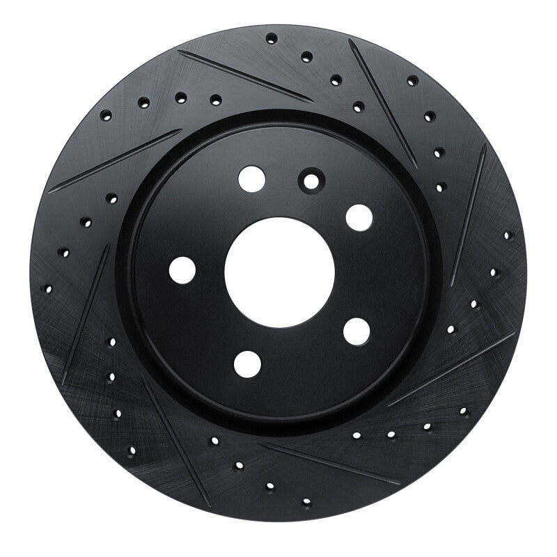 R1 19-25 Buick Envision Rear Right Drilled & Slotted Black Brake Rotor