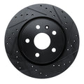 R1 19-25 Buick Envision Rear Right Drilled & Slotted Black Brake Rotor