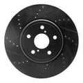 R1 01-06 Lexus LS430 Front Left Drilled & Slotted Black Brake Rotor