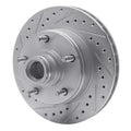DFC 73-93 Ford E-100 Econoline Front Left Drilled & Slotted Silver Brake Rotor
