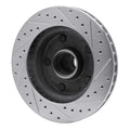DFC 73-93 Ford E-100 Econoline Front Left Drilled & Slotted Silver Brake Rotor