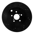 R1 17-25 Subaru BRZ Rear Left Drilled & Slotted Black Brake Rotor