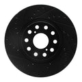 R1 93-98 Toyota Supra Front Left Drilled & Slotted Black Brake Rotor