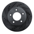 R1 96-98 Mazda MPV Front Left Drilled & Slotted Black Brake Rotor