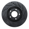 R1 96-98 Mazda MPV Front Left Drilled & Slotted Black Brake Rotor