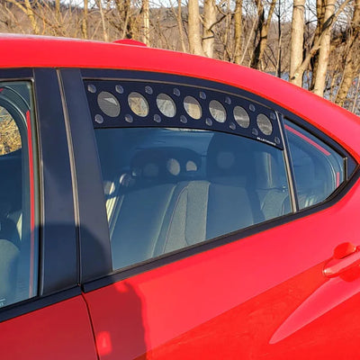 Billetworkz Circles Window Vents Gray Mesh - Fits Subaru Legacy (2014-19)