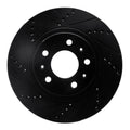 R1 03-07 Cadillac CTS Front Left Drilled & Slotted Black Brake Rotor