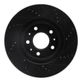R1 03-07 Cadillac CTS Front Left Drilled & Slotted Black Brake Rotor