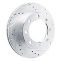 R1 80-93 Dodge W200 Front Right Drilled & Slotted Silver Brake Rotor