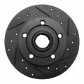 R1 05-07 Subaru Impreza Rear Right Drilled & Slotted Black Brake Rotor