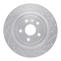 R1 Concepts Brake Rotor Drilled and Slotted Silver Fits Cadillac CTS