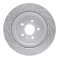 R1 Concepts Brake Rotor Drilled and Slotted Silver Fits Cadillac CTS