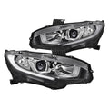 HONDA CIVIC HEADLIGHT OE HALOGEN/MODEL ONLY-CHRM HOUSING CLR LENS