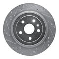 R1 08-14 Cadillac CTS Rear Left Drilled & Slotted Silver Brake Rotor
