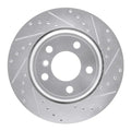 R1 02-06 BMW X5 Rear Right Drilled & Slotted Black Brake Rotor