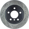 R1 02-06 BMW X5 Rear Left Drilled & Slotted Black Brake Rotor