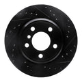 R1 02-06 BMW X5 Rear Right Drilled & Slotted Black Brake Rotor