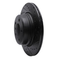 R1 02-06 BMW X5 Rear Right Drilled & Slotted Black Brake Rotor
