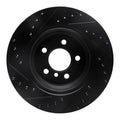 R1 02-06 BMW X5 Rear Right Drilled & Slotted Black Brake Rotor