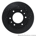 R1 06-14 Hyundai Entourage Front Right Drilled & Slotted Black Brake Rotor