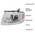 PROJECTOR HEADLIGHTS WITH LED BAR - DOUBLE BEAM CHROME HOUSING AND SMOKED LENS