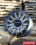 Aluminum Wheels 14x7 Trophy Simulated Beadlock UTV A95SG Stealth Grey 10 Offset 4 on 110 Bolt Pattern Raceline