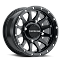 Aluminum Wheels 14x7 Trophy Simulated Beadlock UTV A95B Milled Satin Black 10 Offset 4 on 137 Bolt Pattern Raceline