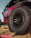 Aluminum Wheels 14x7 Trophy Simulated Beadlock UTV A95B Milled Satin Black 10 Offset 4 on 137 Bolt Pattern Raceline