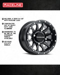Aluminum Wheels 14x7 Trophy Simulated Beadlock UTV A95B Milled Satin Black 10 Offset 4 on 137 Bolt Pattern Raceline