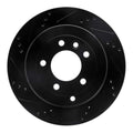 R1 05-07 Land Rover LR3 Rear Left Drilled & Slotted Black Brake Rotor