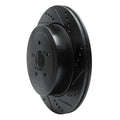 R1 03-04 Subaru Impreza Rear Right Drilled & Slotted Black Brake Rotor