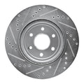 R1 Concepts Brake Rotor Drilled and Slotted Silver Fits Nissan Pathfinder