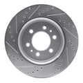 R1 07-21 Ford F-150 RWD Front Right Drilled & Slotted Silver Brake Rotor