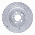 DFC 05-23 Chrysler 300 Front Left Drilled & Slotted Silver Brake Rotor