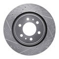 R1 Concepts Brake Rotor Drilled and Slotted Silver Fits Ford Expedition