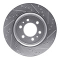 R1 Concepts Brake Rotor Drilled and Slotted Silver Fits Ford Expedition