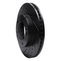 R1 03-06 Kia Sorento Front Left Drilled & Slotted Black Brake Rotor