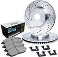 R1 01-02 Mazda Millenia Front Right Drilled & Slotted Black Brake Rotor