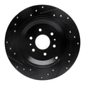 R1 09-10 Kia BORREGO Rear Right Drilled & Slotted Black Brake Rotor