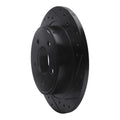 R1 04-08 Chrysler Pacifica Rear Right Drilled & Slotted Black Brake Rotor