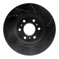 R1 06-09 Buick Terraza Front Left Drilled & Slotted Black Brake Rotor