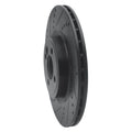 R1 09-14 Mini Cooper (Excl Clubman) Front Left Drilled & Slotted Black Brake Rotor