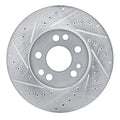 R1 Concepts Brake Rotor Drilled and Slotted Silver Fits Mercedes-Benz 300SD