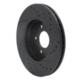 R1 05-12 Ford Escape Front Left Drilled & Slotted Black Brake Rotor