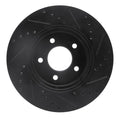 R1 05-12 Ford Escape Front Left Drilled & Slotted Black Brake Rotor
